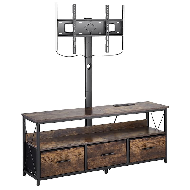 52" TV Stand with Mount for 75" TVs, Adjustable with Storage Drawers - 50.8 x 11.8 x 20.1 in