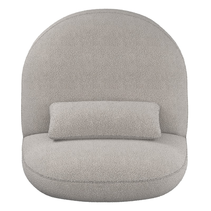 Willits Boucle Lounge Chair with Rounded Design and Lumbar Pillow by iNSPIRE Q Modern