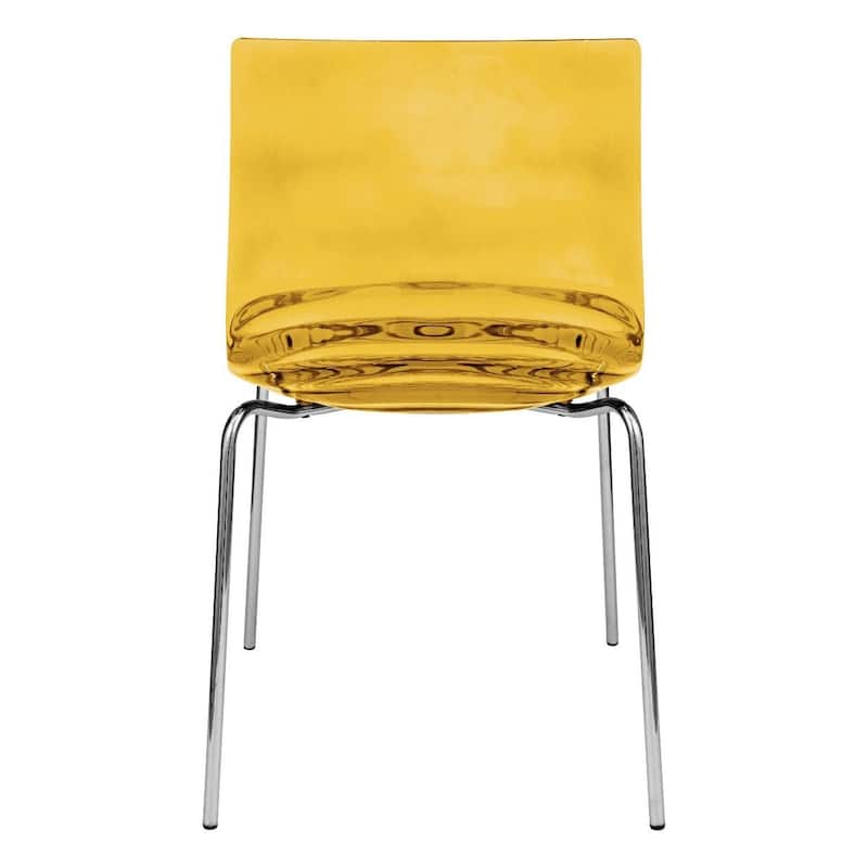 Plastic Dining Side Chair With Chrome Base Set of 4 Astor Series