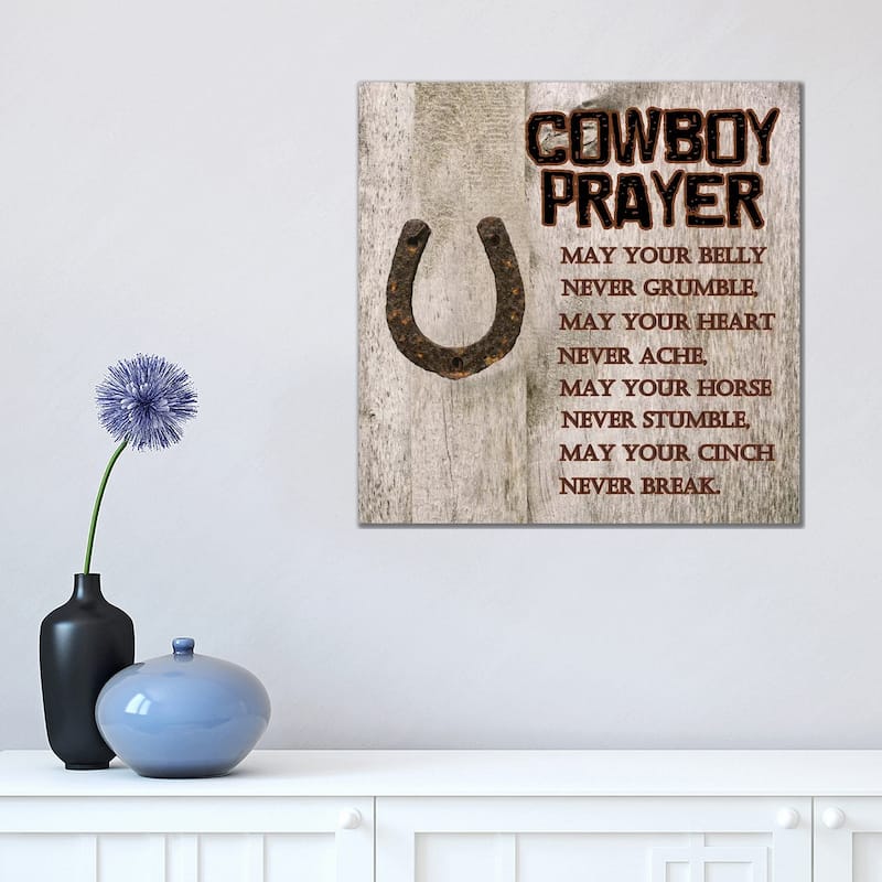 iCanvas "Cowboy Prayer" by Sheldon Lewis Canvas Print - 18x18x1.5