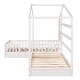 preview thumbnail 5 of 25, Twin Size Wood House Platform Bed, L-Shaped with Fence and Slatted Frame