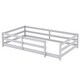 preview thumbnail 7 of 34, Twin Sturdy Structure Wood Floor Bed with Guardrail and Fence for Kids, Montessori Bed