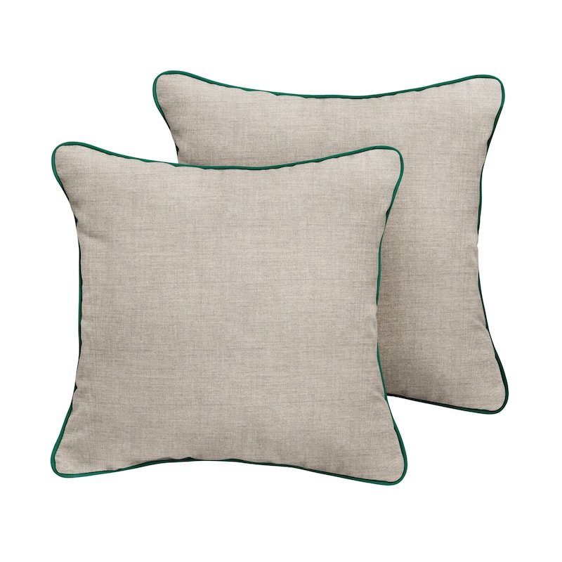 Sunbrella Cast Silver/ Canvas Forest Green Indoor/ Outdoor Pillow Set