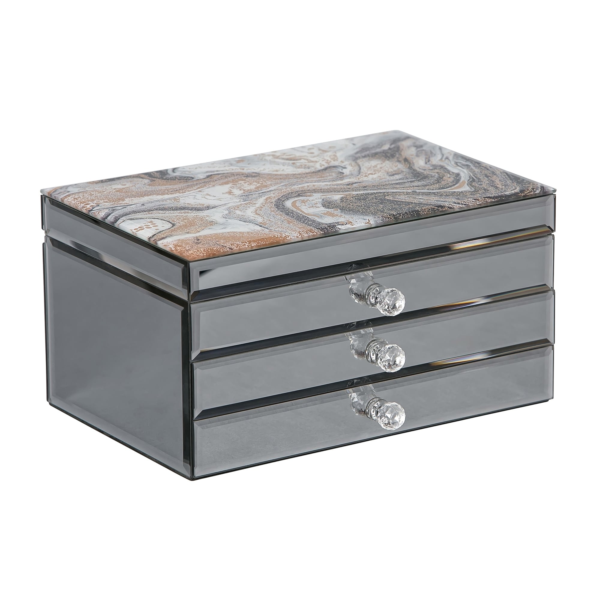 Shop Mele Co Maxine Mirrored Glass Jewelry Box With Gold Accents Overstock 31098196
