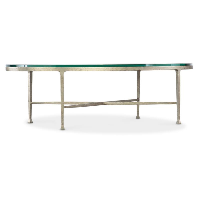 Hooker Furniture M14-80211-95 Cora 54" Wide Glass Top Iron Coffee - Champagne / Silver /Gold