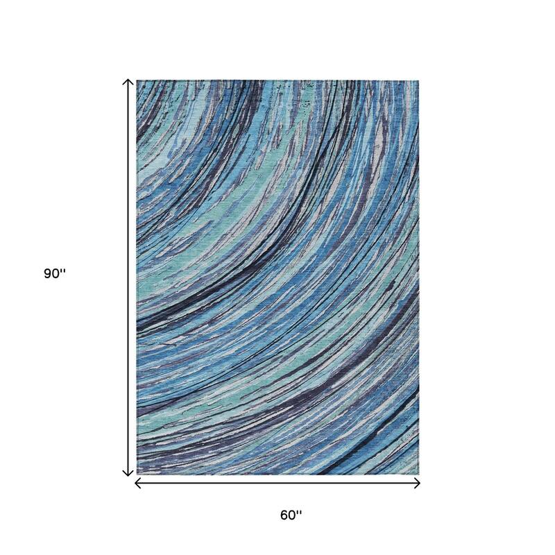 HomeRoots Abstract Transitional Rectangle Outdoor Rug