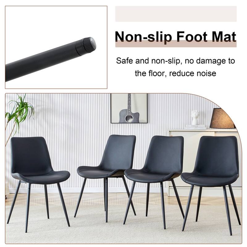 7-Piece Set, 59-71" Extendable Dining Table with PU Upholstered Dining Chairs