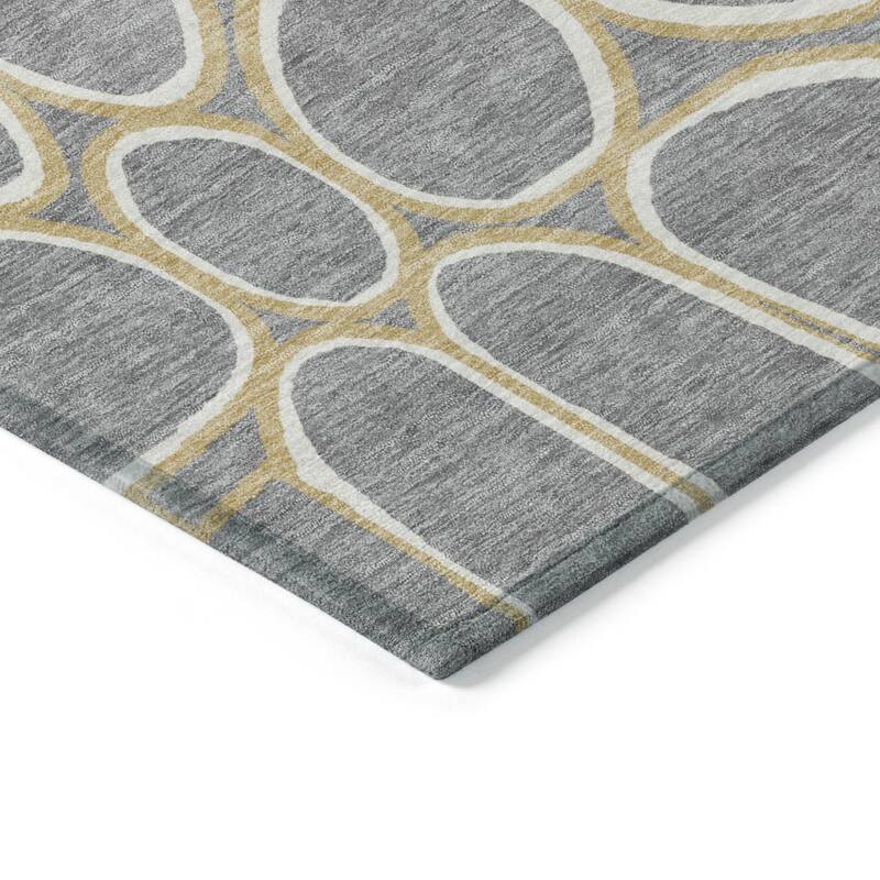 HomeRoots Abstract Transitional Rectangle Outdoor Rug