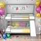 preview thumbnail 1 of 27, Twin Size Bunk House Bed with Slide and Ladder,House Shape Bunk bed with Slide Grey