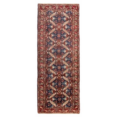 ECARPETGALLERY Hand-knotted Kayseri Vintage Dark Navy Wool Rug - 3'9 x 9'8
