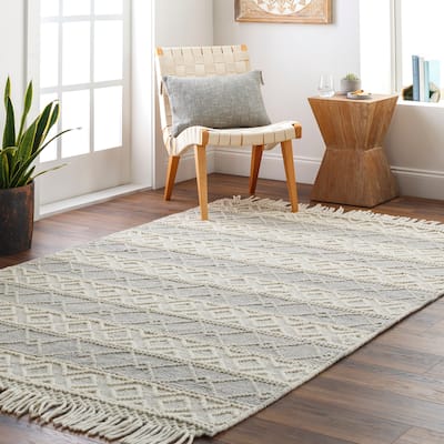 Livabliss Kohath Bohemian Stripe Wool & Jute Area Rug