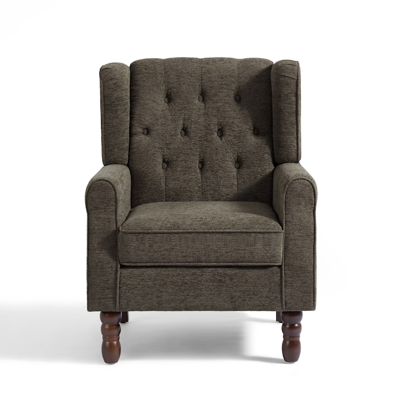 Button-Tufted Accent Chair Wingback Armchair - 38"H