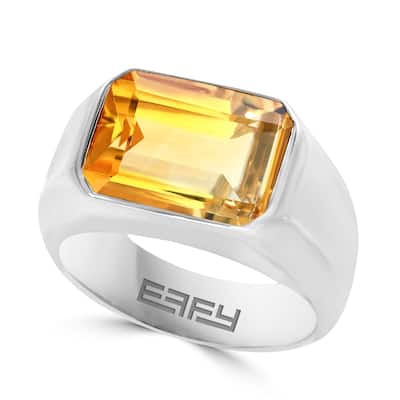 EFFY Men's 925 Sterling Silver Madeira Citrine Ring - Orange