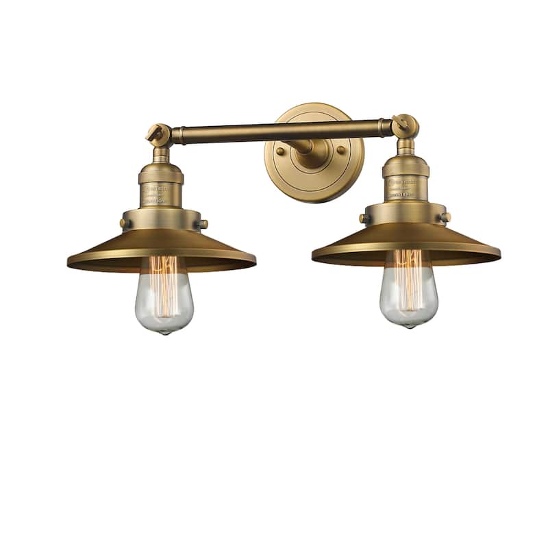 Innovations Lighting Railroad 2 Light 18" Wide Bathroom Vanity Light - Brushed Brass