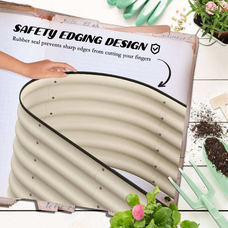 Open Bottom Outdoor Planter Box Safety Rubber Edge Backyard Patio Lawn