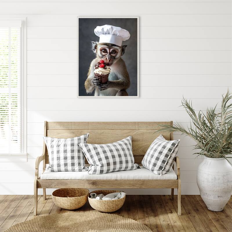The Vervet Pastry Chef by Mowzu Framed Canvas Wall Art