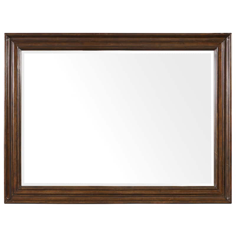 Leesburg Landscape Mirror - Rich Traditional Mahogany - 46.5"W x 34.25"H x 1.75"D