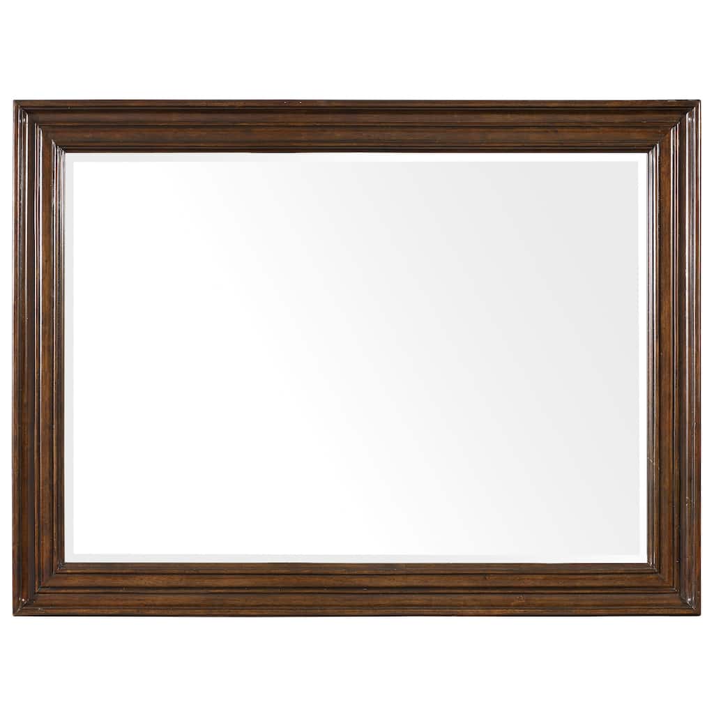 Leesburg Landscape Mirror - Rich Traditional Mahogany - 46.5"W x 34.25"H x 1.75"D