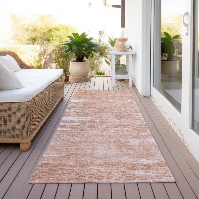 Machine Washable Indoor/ Outdoor Chantille Abstract Ombre Rug