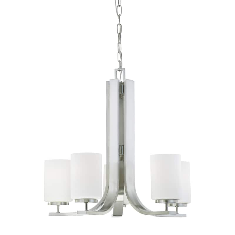 Pendenza 20-inch Wide 3-Light Chandelier in Brushed Nickel - 23.5in W x 23.5in D x 22.25in H