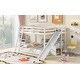 preview thumbnail 15 of 20, Full over Full Bunk Bed with Slide & Shelves, Gray