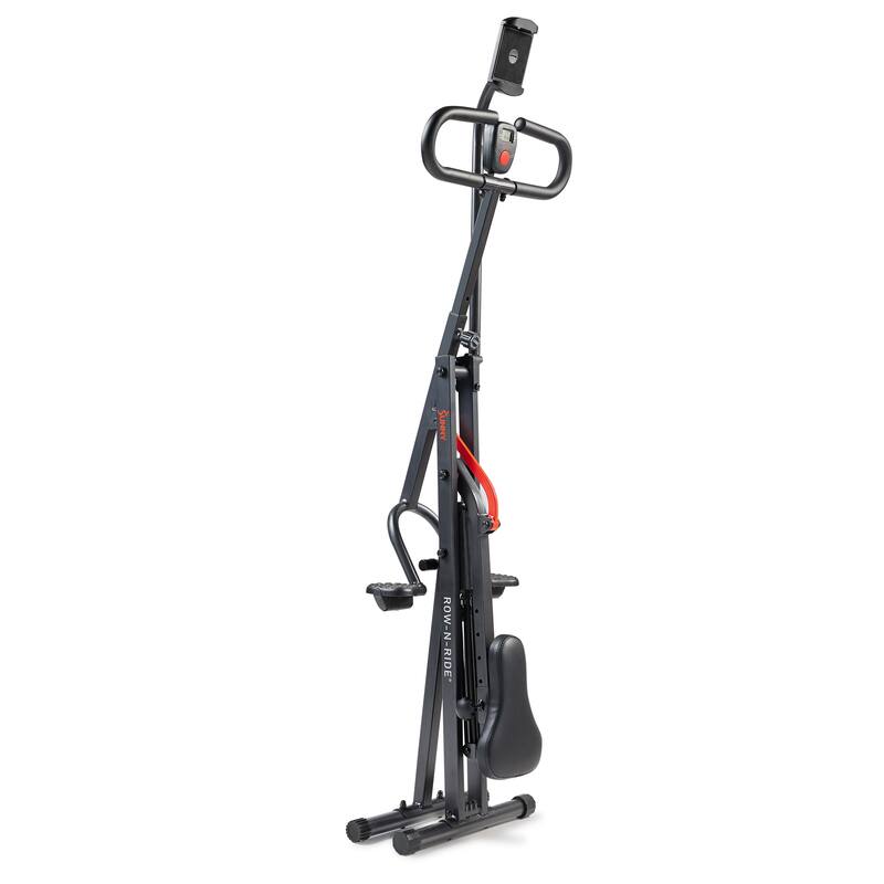 Sunny Health & Fitness Upright Row-N-Ride Exerciser - NO. 077 SMART - Black - 49.2*19.3*48.8