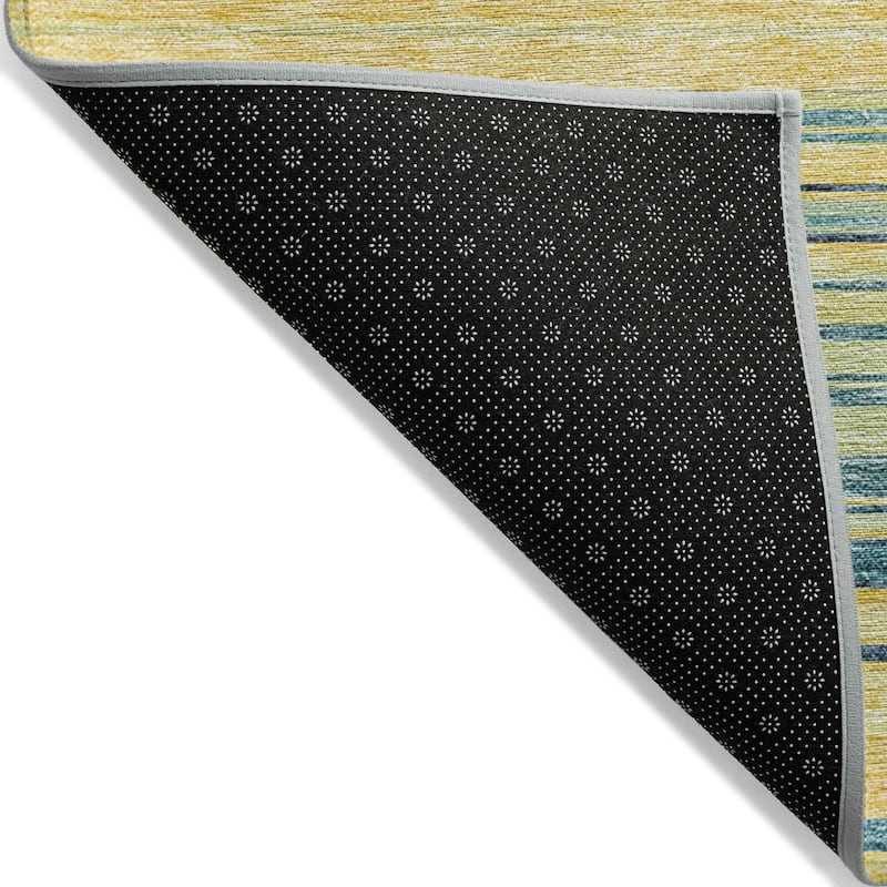 Machine Washable Indoor/ Outdoor Ombre Stripes Chantille Rug