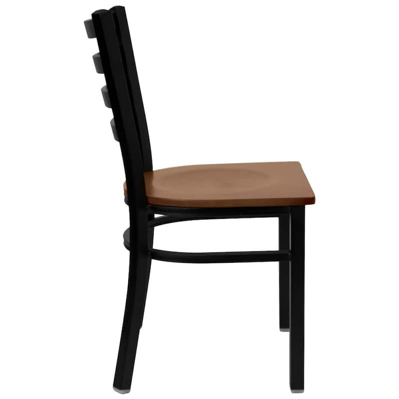 2 Pack Ladder Back Metal Restaurant Chair - 16.5"W x 17"D x 32.25"H - 16.5"W x 17"D x 32.25"H
