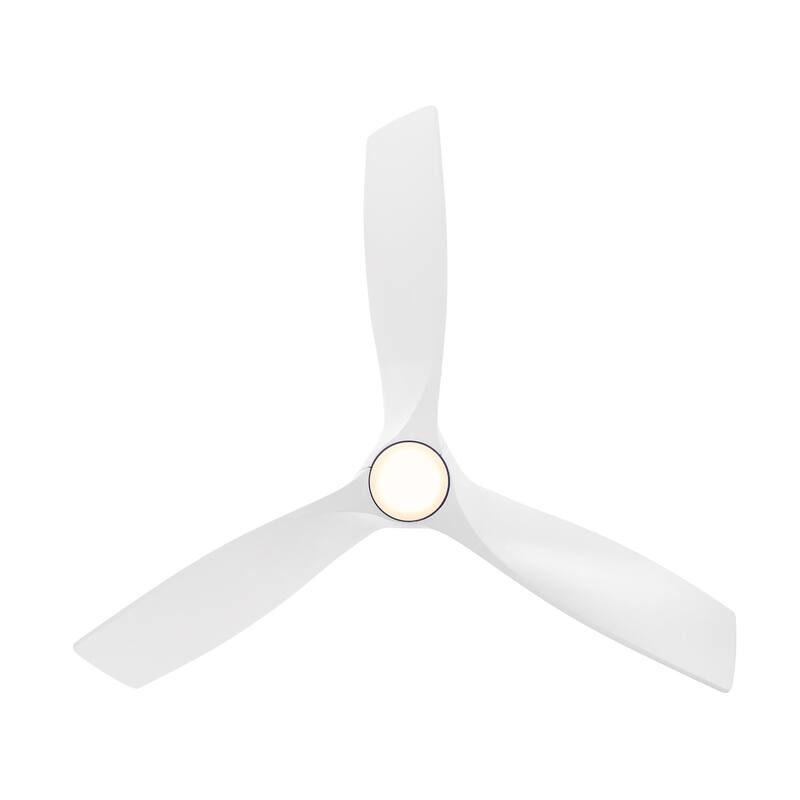 Zephyr Indoor and Outdoor 3-Blade Smart Ceiling Fan 52in with 3000K LED Light Kit and Remote Control with Wall Cradle