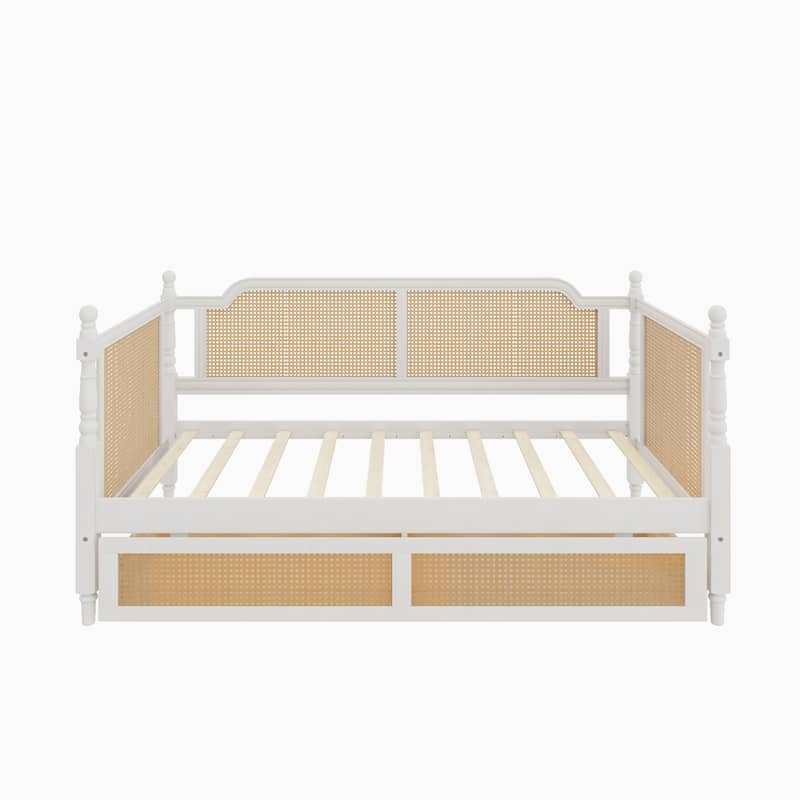 Traditional Rattan Daybed with Storage Drawers or Trundle