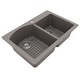 preview thumbnail 61 of 89, Karran Drop-In Quartz 33 in. 1-Hole 60/40 Double Bowl Kitchen Sink Kit
