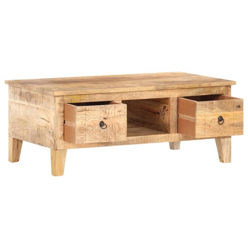 vidaXL Coffee Table 39.4"x21.7"x15.7" Rough Mango Wood - 39.4" x 21.7" x 15.7"