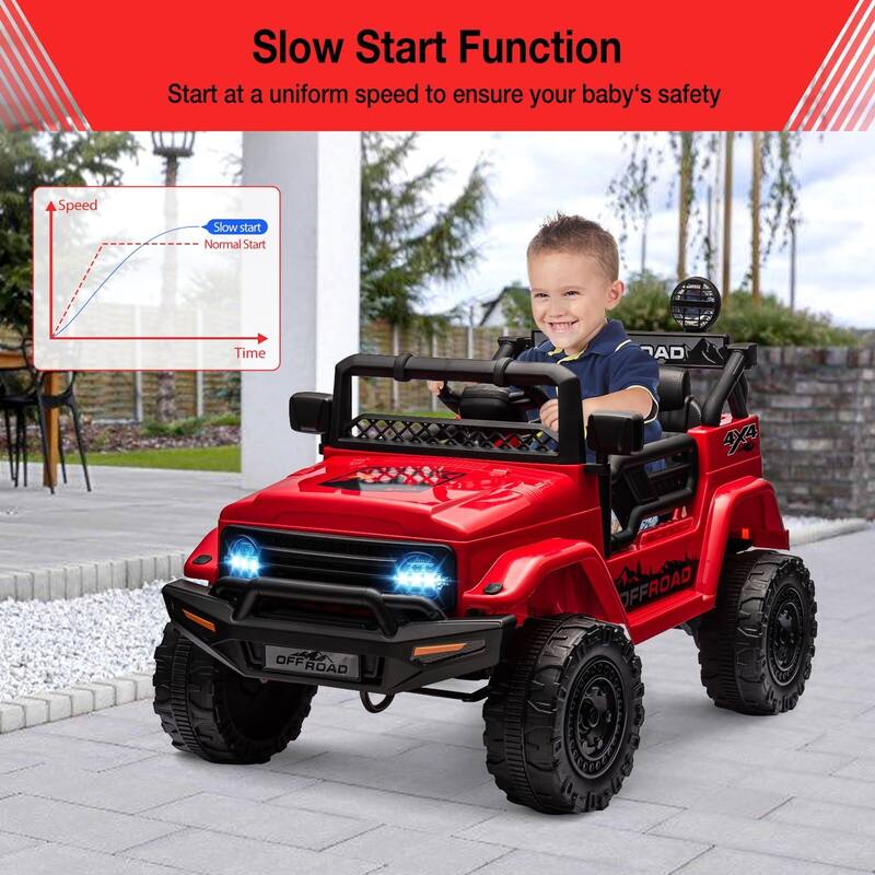 Kids Ride On Truck Car w/Parent Remote Control, 12V Power Wheel Electric Car for Kids