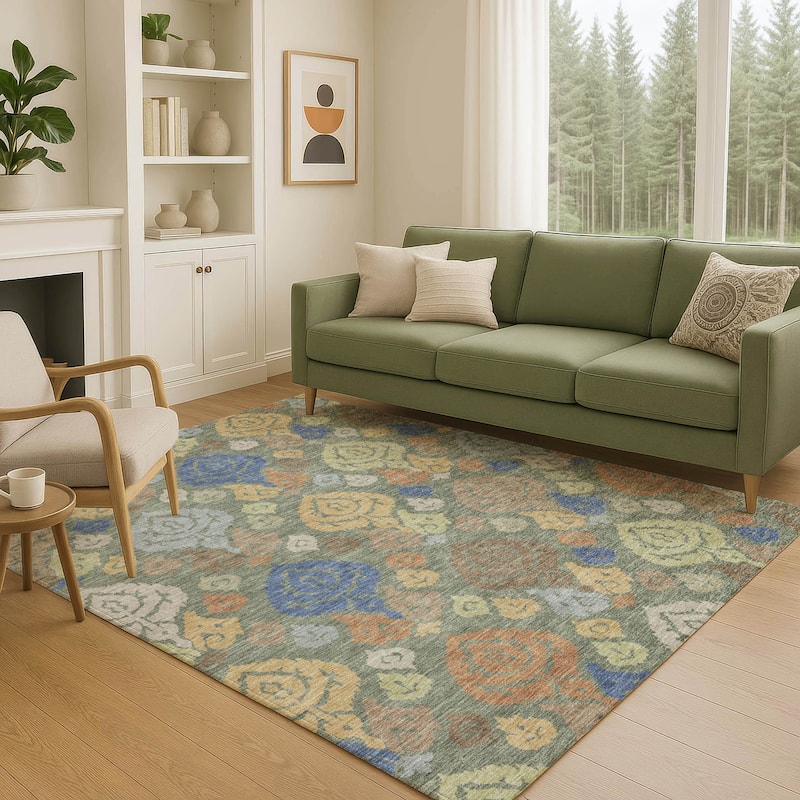 Machine Washable Indoor/ Outdoor Casual Zona Chantille Rug