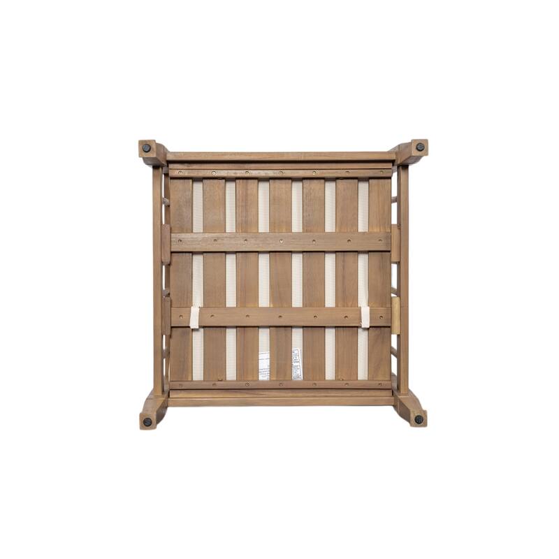 Roomfitters 4-Piece Acacia Wood Patio Furniture Set, Seating Conversation Set with 4-Inch Thick Cushions and Coffee Table