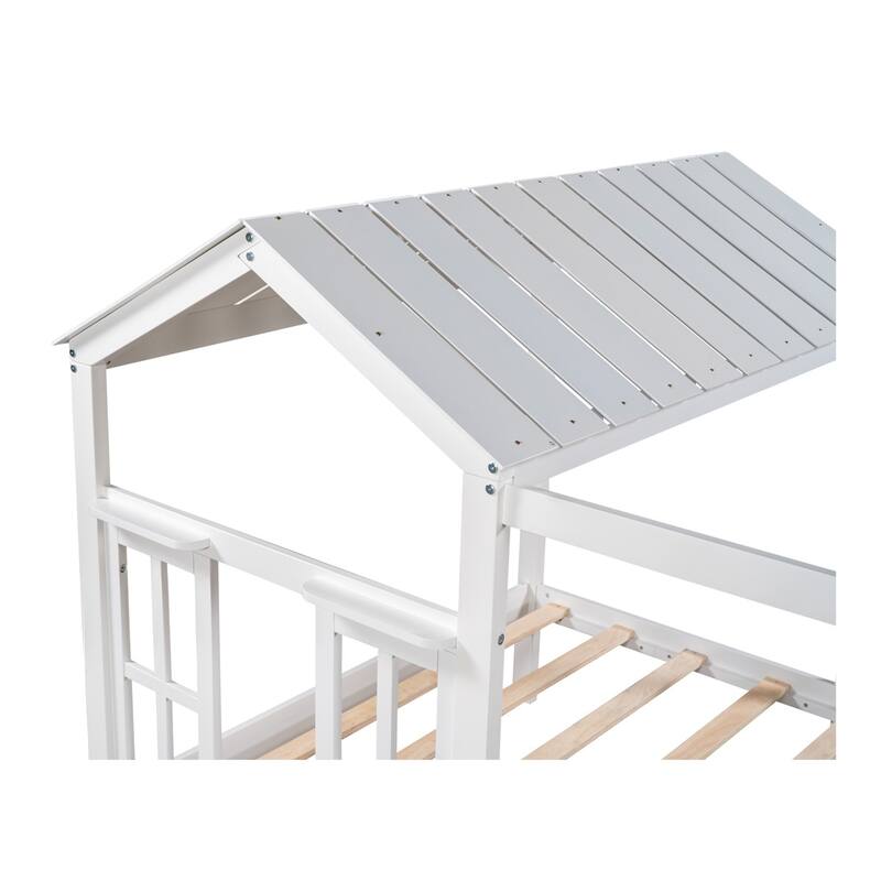 Merax House Bed with Roof, Window and Drawer