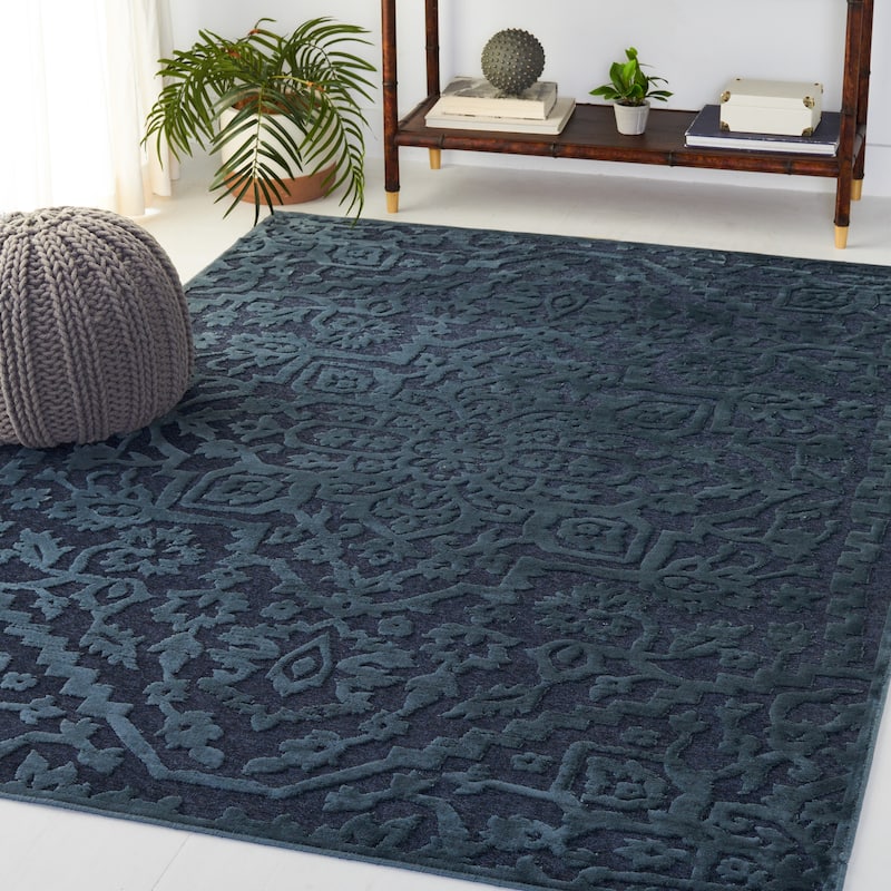 SAFAVIEH Paradise Robbin Modern Viscose Rug - 8' x 11'2" - Navy