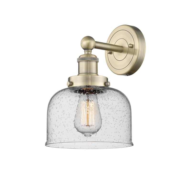 Innovations Lighting 616-1W-10-7-L Bell Sconce Bell 10" Tall Wall - Antique Brass / Seedy