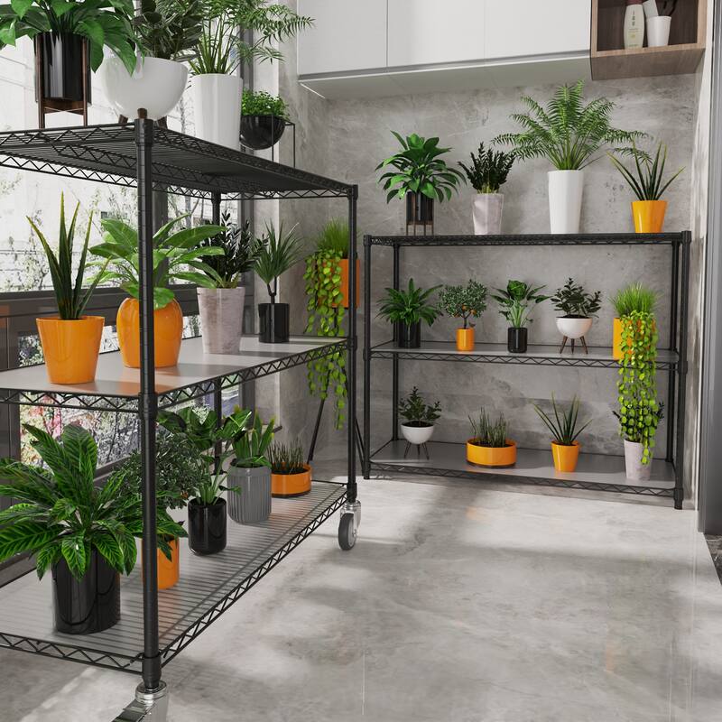 6 Tier Metal shelves, NSF Height Adjustable Garage Storage Shelves with Wheels