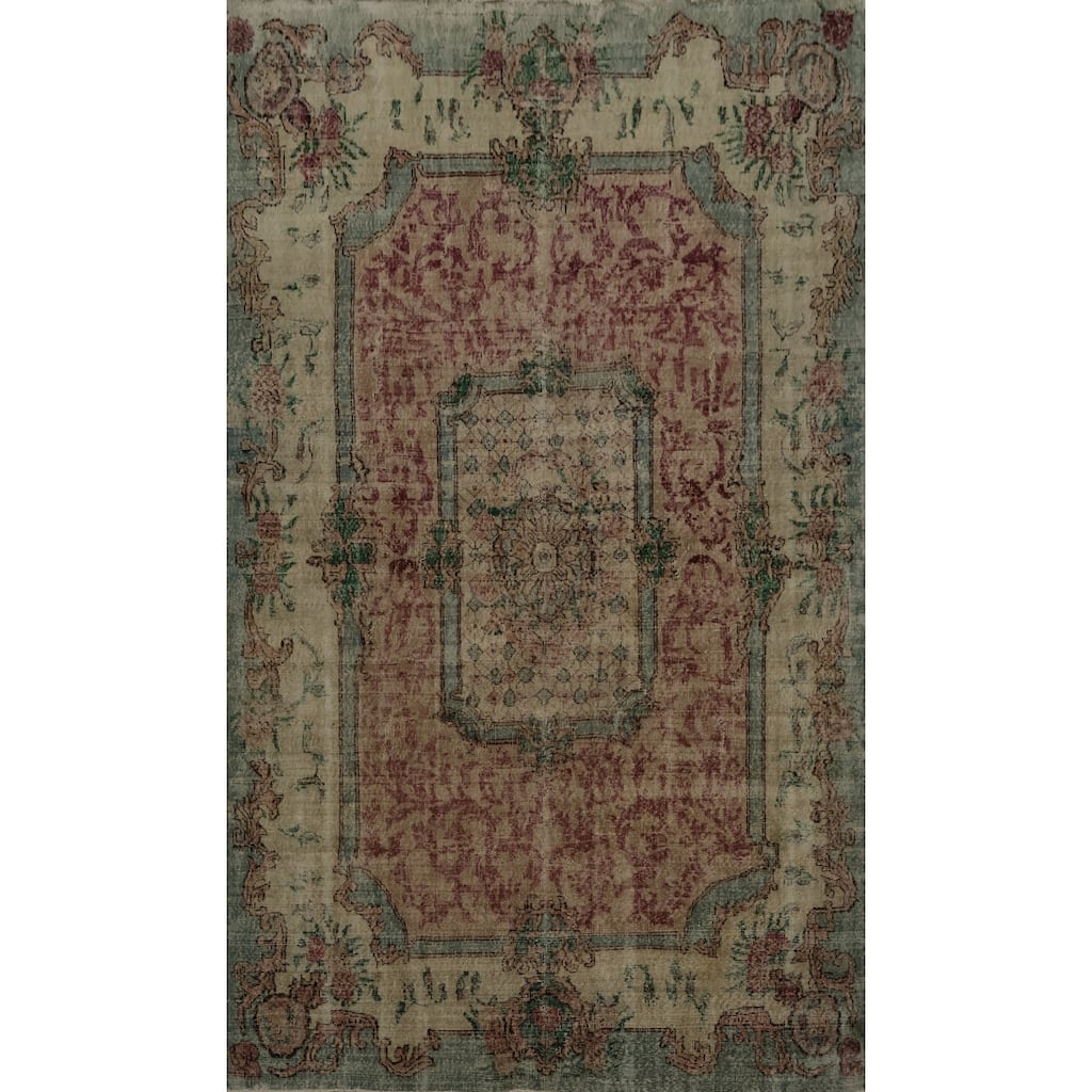 Hand Knotted Oriental 100% Wool Carpet Transitional Floral Brown Anatolian Area Rug - 9' 5'' X 6' 9''
