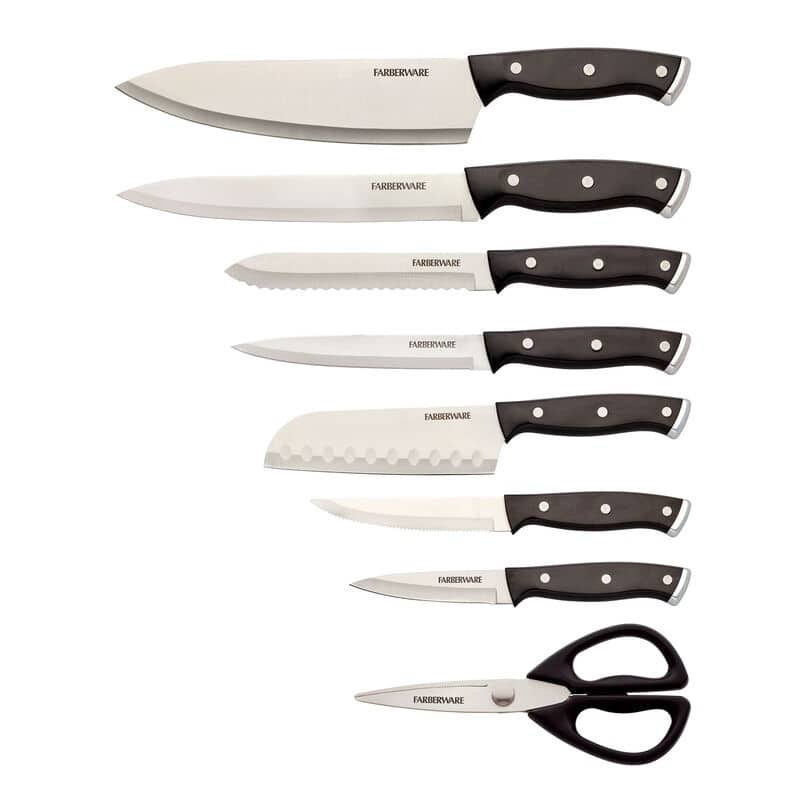 Farberware EdgeKeeper 14 Piece Cutlery Set with Block, Black