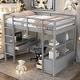 preview thumbnail 18 of 28, Twin Size Loft Bed with Built-in Desk with Two Drawers,Shelves,Multifunctional Loft Bed with Storage Gray