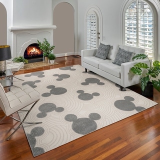 Licensed Disney Mickey Mouse Bravo Encore Pop Art Modern Geometric Polypropylene Indoor Area Rug