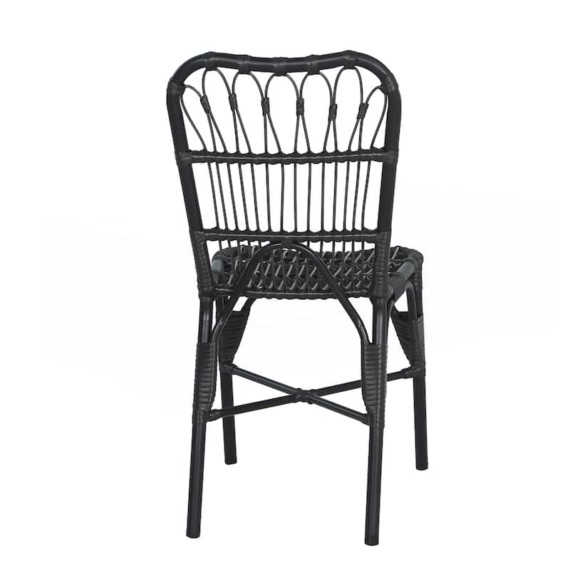 Outdoor PE Wicker Patio Dining Chairs Set of 2