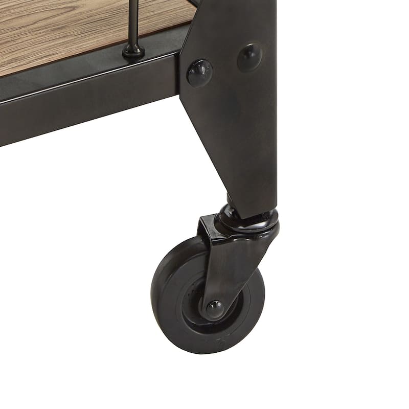 Metropolitan Charcoal Metal and Wood Bar Cart by iNSPIRE Q Artisan