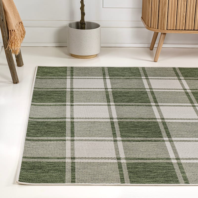 JONATHAN Y Lior Traditional Farmhouse Bold Gingham Indoor/Outdoor Area Rug