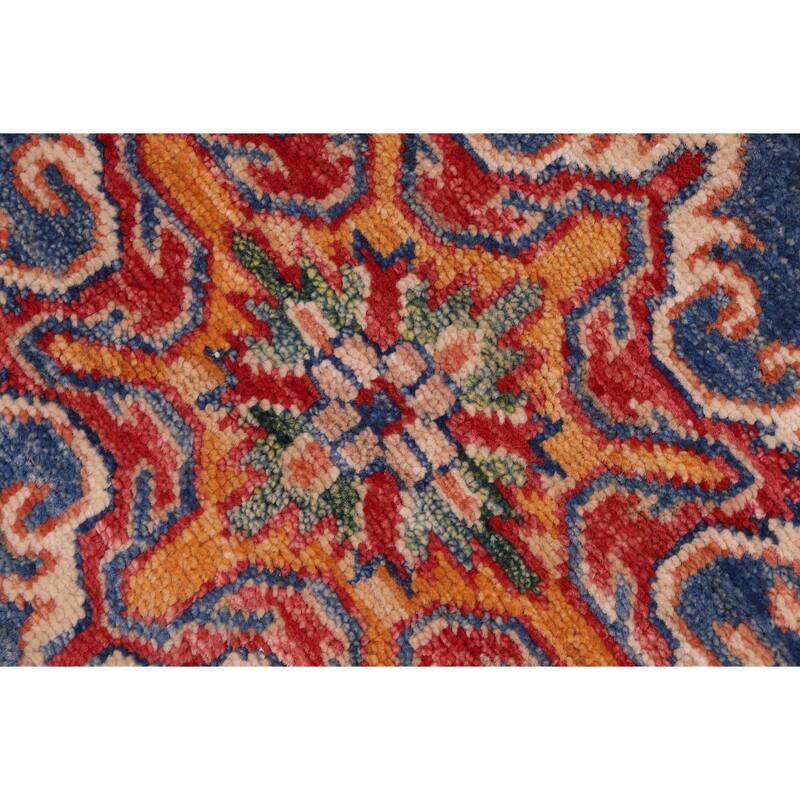 Rustic Super Kazak Sawyer Blue/Beige Hand Knotted Wool Rug - 8'3'' x 10'0''