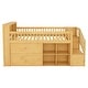 preview thumbnail 11 of 21, Twin Size Loft Bed with LED and Bookshelf, Wood Low Loft Bed with Stairs, Kids Twin Loft Bed with Storage Drawers and Shelves