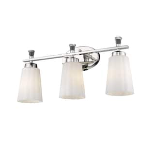 3-Light Polished Nickel 21 Inch Bath Vanity Light with Frosted Glass