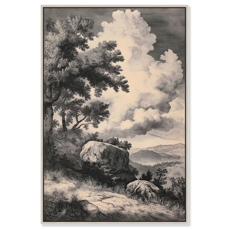 Chiaroscuro Cliffs Canvas by Art Remedy - Silver - 36" x 54"